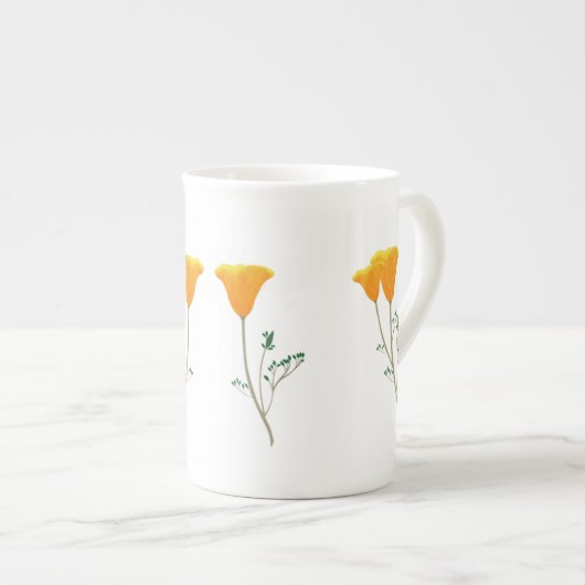 California Poppy Bone China Mok (Voorkant rechts)