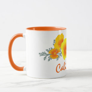 California Poppy Bouquet met California Text Mok