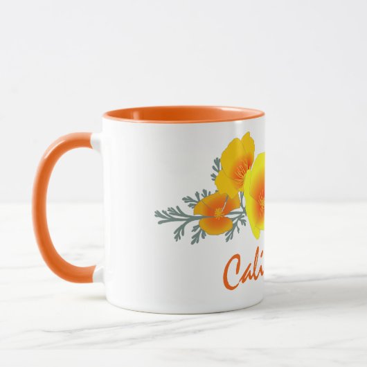 California Poppy Bouquet met California Text Mok (Links)
