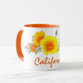 California Poppy Bouquet met California Text Mok (Voorkant links)