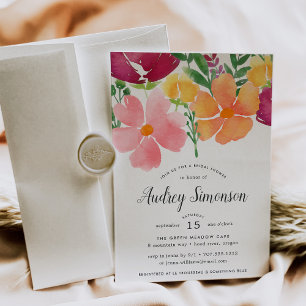 California Poppy   Bridal Shower-uitnodiging Kaart