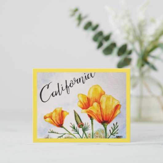 California Poppy Briefkaart (Staand voorkant)