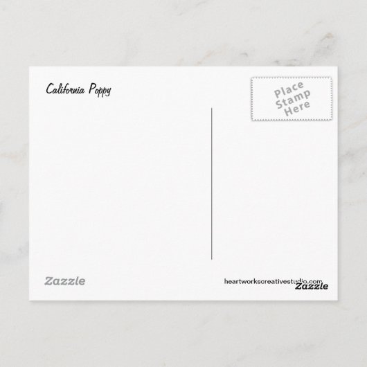 California Poppy Briefkaart (Achterkant)