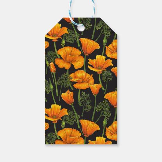 California poppy cadeaulabel (Voorkant)