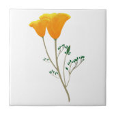 California Poppy Ceramic Tile Tegeltje (Voorkant)