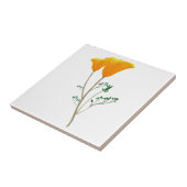 California Poppy Ceramic Tile Tegeltje (Zijkant)