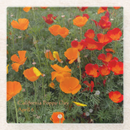 California Poppy Day Glazen Onderzetter