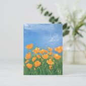 California Poppy Field Sky impressionistisch schil Briefkaart (Staand voorkant)
