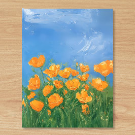 California Poppy Field Sky impressionistisch schil Briefkaart
