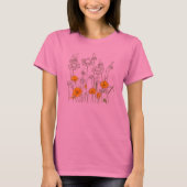 California Poppy Flower Wildflower Sketch T-shirt (Voorkant)