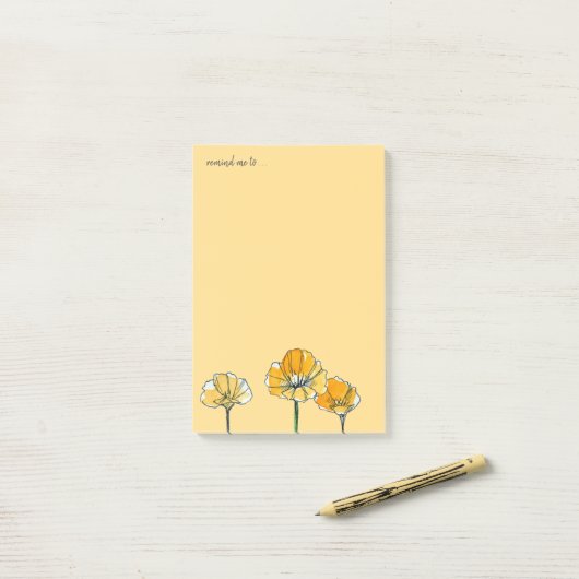 California Poppy Flowers Aangepaste herinnering Post-it® Notes (Op bureau)