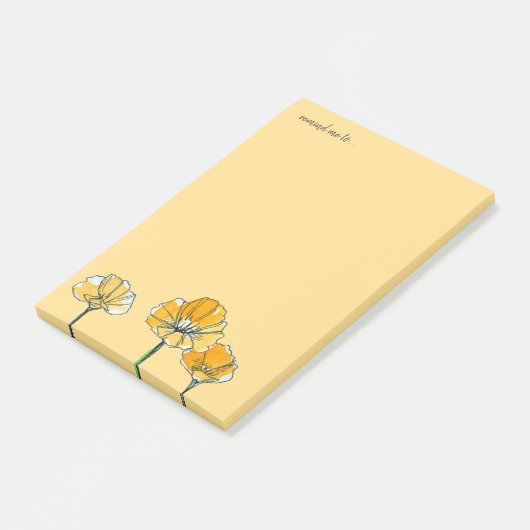 California Poppy Flowers Aangepaste herinnering Post-it® Notes (Schuin)