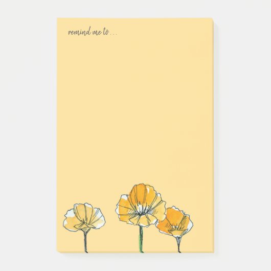 California Poppy Flowers Aangepaste herinnering Post-it® Notes (Voorkant)