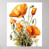 California Poppy Flowers Art Print Poster (Voorkant)