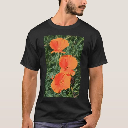 California Poppy Flowers T-Shirt (Voorkant)