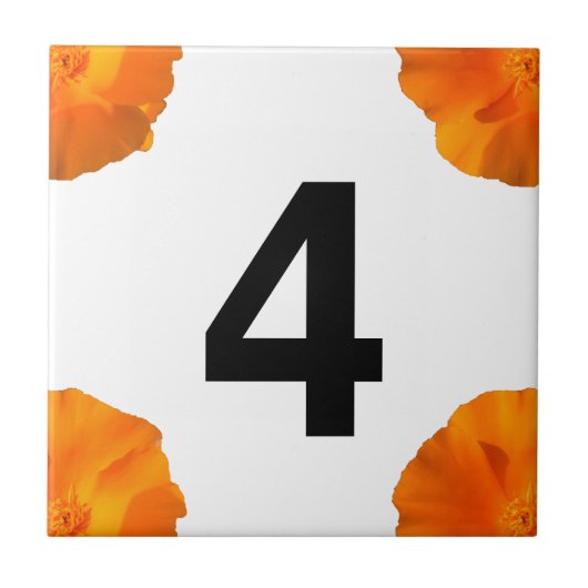 California poppy House Number Tegeltje (Voorkant)