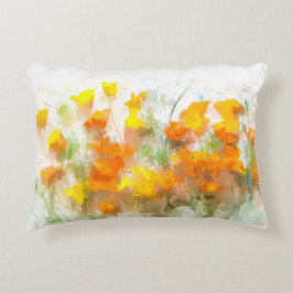 California Poppy Impressionistic Art Accent Kussen