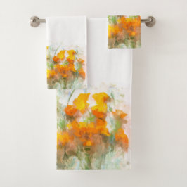 California Poppy Impressionistic Art Bad Handdoek
