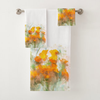 California Poppy Impressionistic Art Bad Handdoek