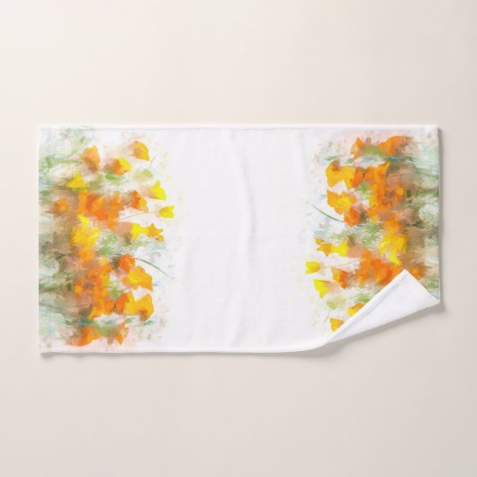 California Poppy Impressionistic Art Bad Handdoek (Handdoek)