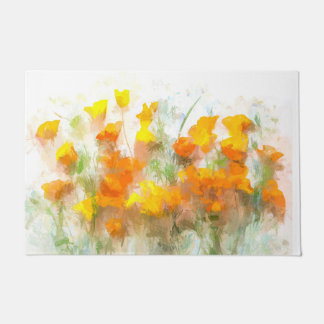 California Poppy Impressionistic Art Deurmat