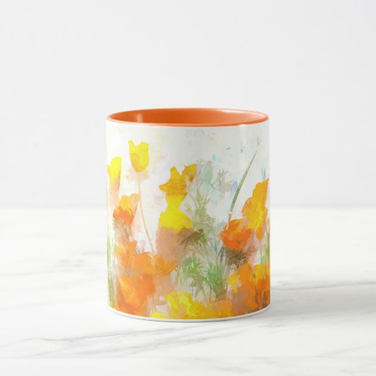 California Poppy Impressionistic Art Mok (Midden)