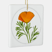 California Poppy in a Circle - Keramisch Ornament (Rechts)