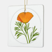 California Poppy in a Circle - Keramisch Ornament (Links)