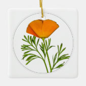 California Poppy in a Circle - Keramisch Ornament (Voorkant)