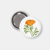 California Poppy in a Circle - Magneet (Voorkant / Achterkant)