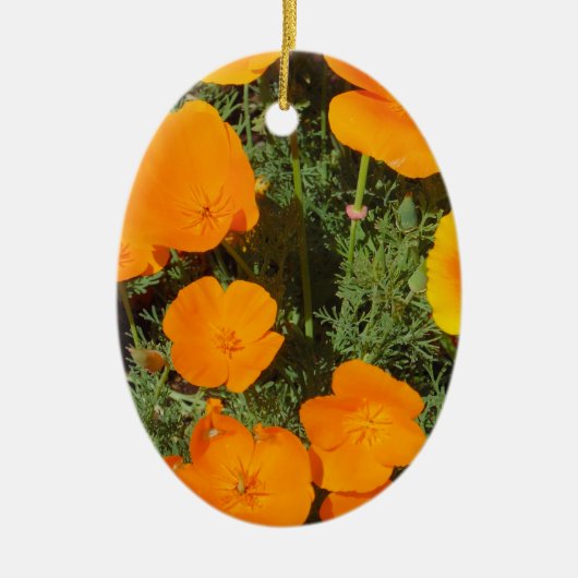 California Poppy Keramisch Ornament (Voorkant)