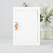 California Poppy met Gold Border Vrijgezellenfeest Bedankkaart (Staand voorkant)