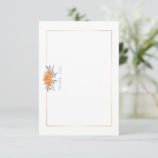 California Poppy met Gold Border Vrijgezellenfeest Bedankkaart (Staand voorkant)