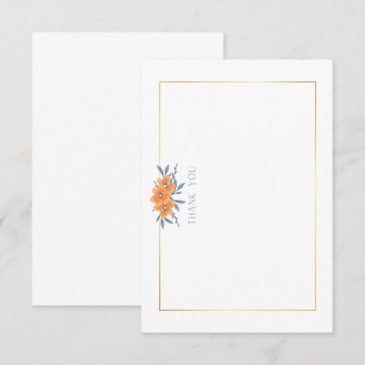 California Poppy met Gold Border Vrijgezellenfeest Bedankkaart (Voorkant / Achterkant)