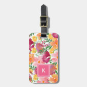 California Poppy Monogram Bagagelabel (Voorkant verticaal)