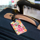California Poppy Monogram Bagagelabel<br><div class="desc">Het grafische monogrammed bagagelabel kenmerkt uw enig initiaal monogram in wit op een achtergrondpatroon van levendige en kleurrijke waterverf poppies. Voeg uw contactgegevens aan de achterkant toe.</div>