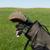 California Poppy Oranje bloempatroon Golfheadcover (Insitu)