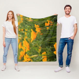 California Poppy Patch Foto Fleece Deken