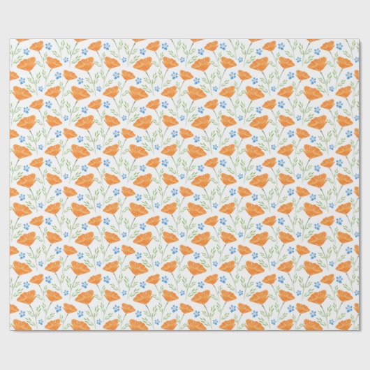California Poppy Pattern Cadeaupapier (Vlak)