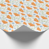 California Poppy Pattern Cadeaupapier (Hoek)