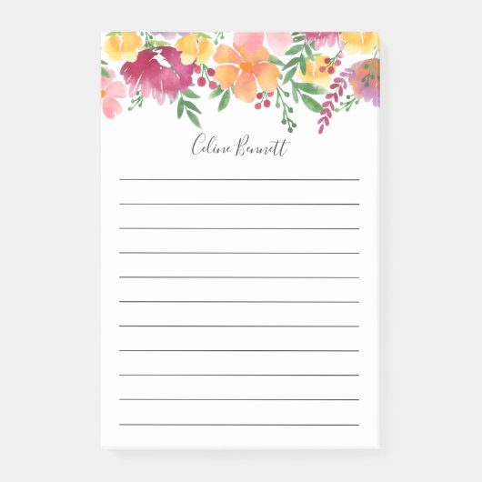 California Poppy Personalized Lined Post-it® Notes (Voorkant)