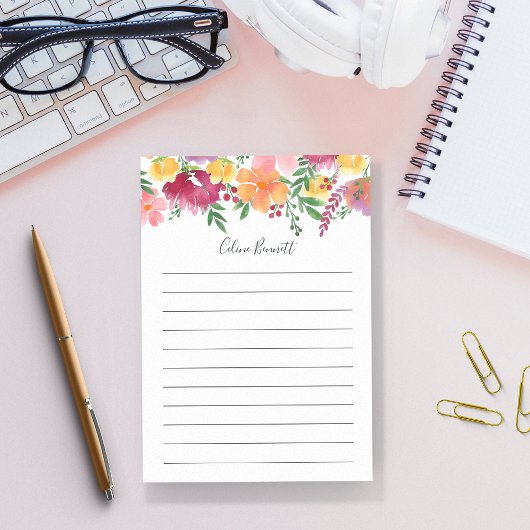 California Poppy Personalized Lined Post-it® Notes