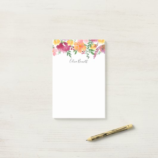 California Poppy Personalized Post-it® Notes (Op bureau)