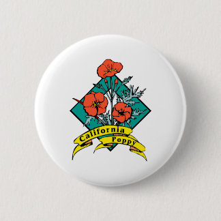 California Poppy Ronde Button 5,7 Cm