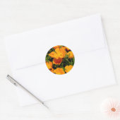 "California Poppy" Ronde Sticker (Envelop)