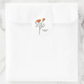 California Poppy Ronde Sticker (Tas)