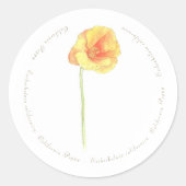 California Poppy Ronde Sticker (Voorkant)