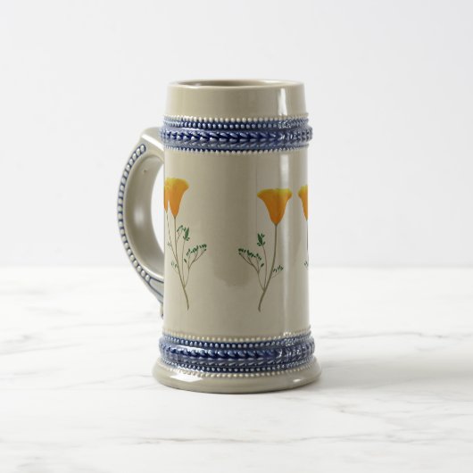California Poppy Stein Bierpul (Voorkant links)