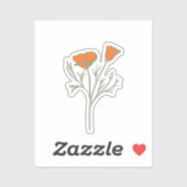 California Poppy Sticker (Vel)