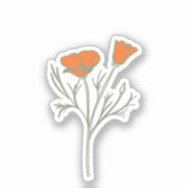 California Poppy Sticker (Voorkant)
